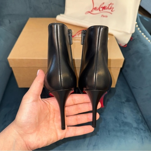 New Size 35 Christian Louboutin So Apostropha Leather Red Sole Stiletto Booties - Picture 5 of 13